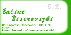 balint miserovszki business card